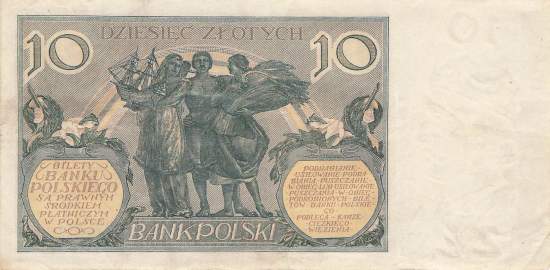 10 Zloty Polen p69 1929